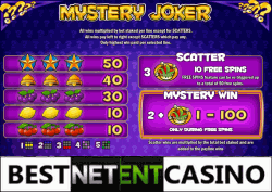 Mystery Joker Paytable