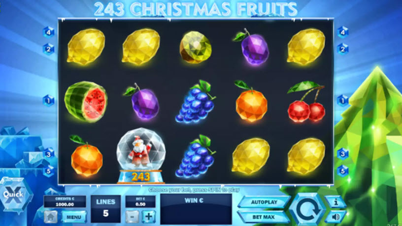 243 Christmas Fruits Slot gameplay