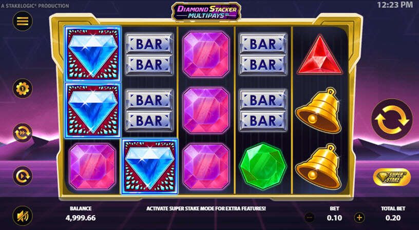 Diamond Staxx Multipays Slot gameplay