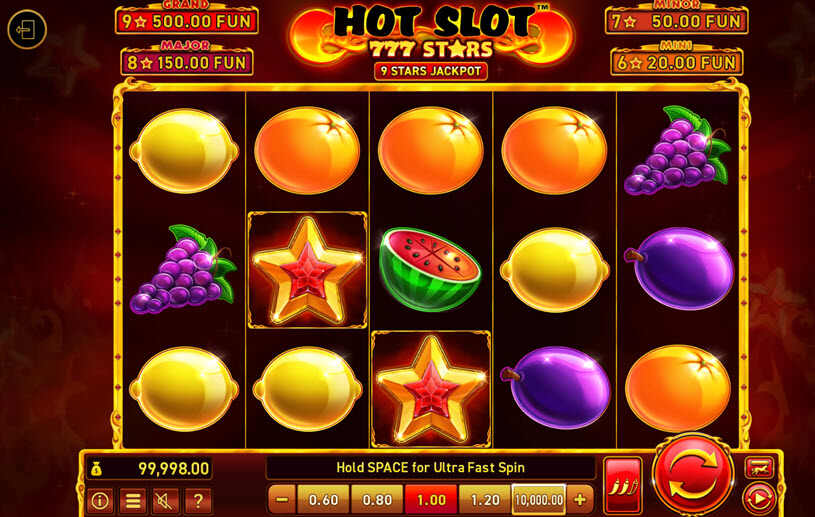 Hot Slot: 777 Stars gameplay