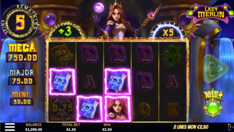 Lady Merlin Multimax Slot Free Spins