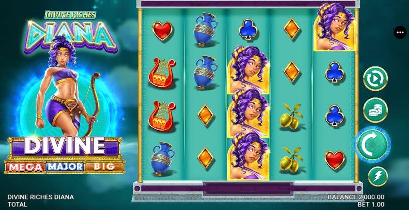 Divine Riches Diana slot gameplay