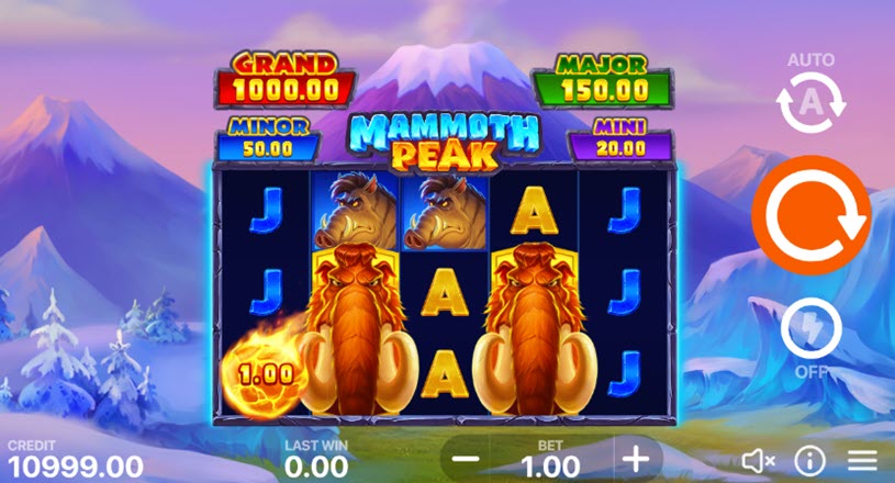 Mammoth Peak Hold and Win Slot gameplay