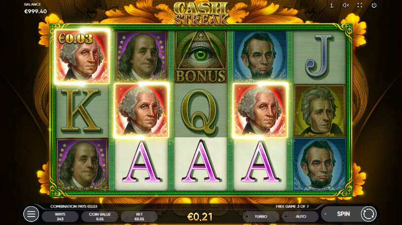 Cash Streak Slot Free Spins