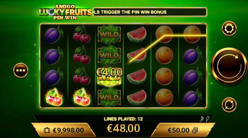 Amigo Lucky Fruits Pin Win Slot gameplay