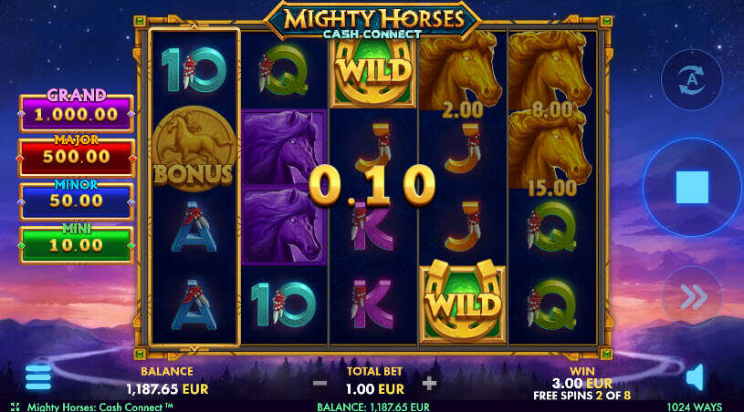 Mighty Horses Cash Connect Slot Free Spins