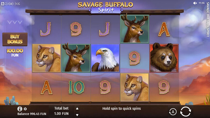 Savage Buffalo Spirit Slot gameplay