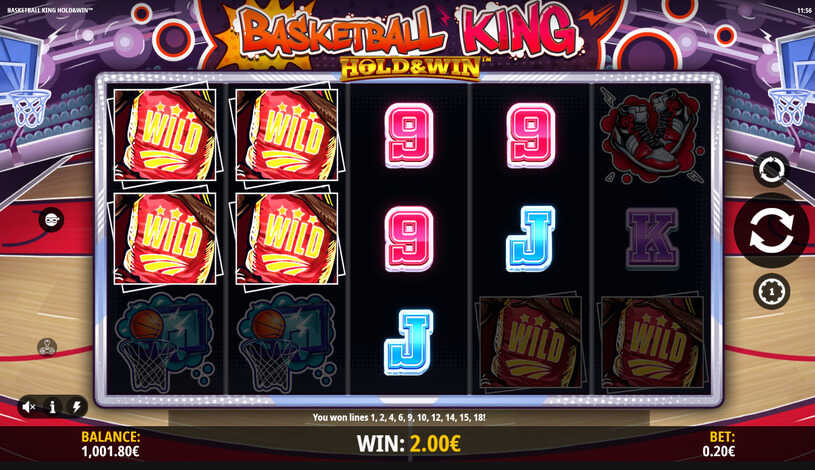 Basketball King Hold and Win Slot gameplay