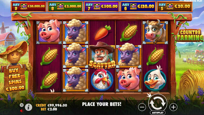 Country Farming Slot gameplay