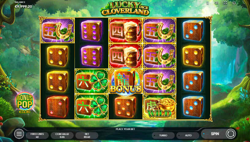 Lucky Cloverland Dice Slot gameplay