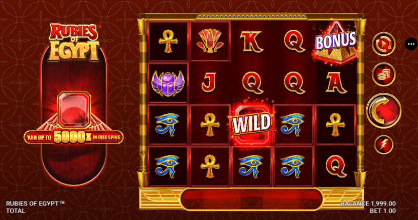 Rubies of Egypt Slot gameplay