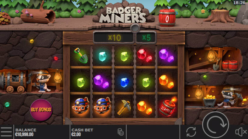 Badger Miners Slot gameplay
