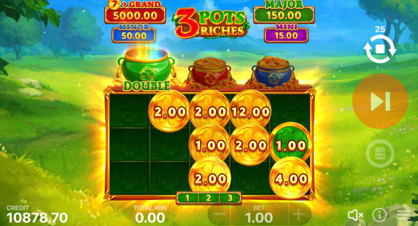 3 Pots Riches Hold and Win Slot Bonus Game