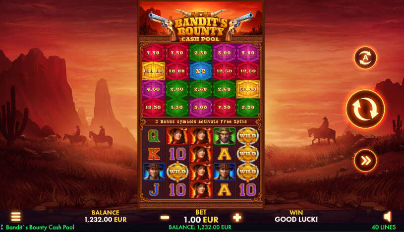 Bandit`s Bounty Cash Pool Slot gameplay