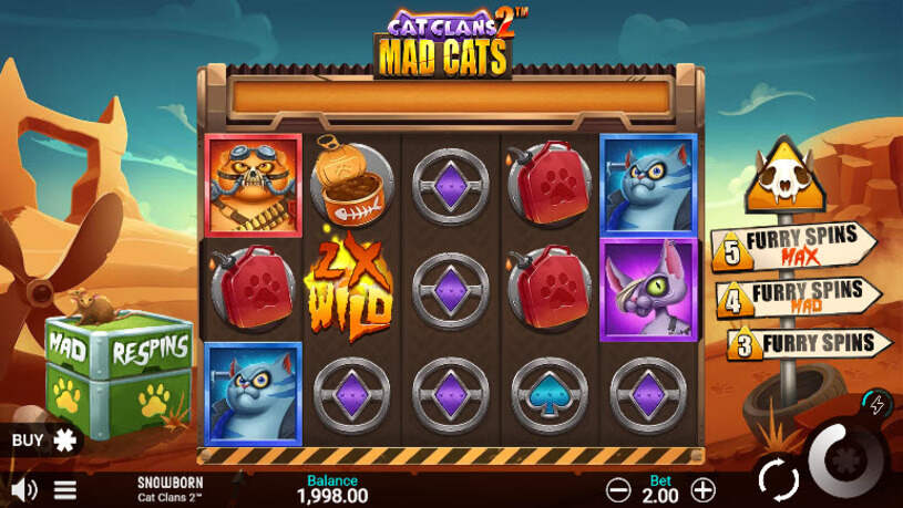 Cat Clans 2 Mad Cats Slot gameplay
