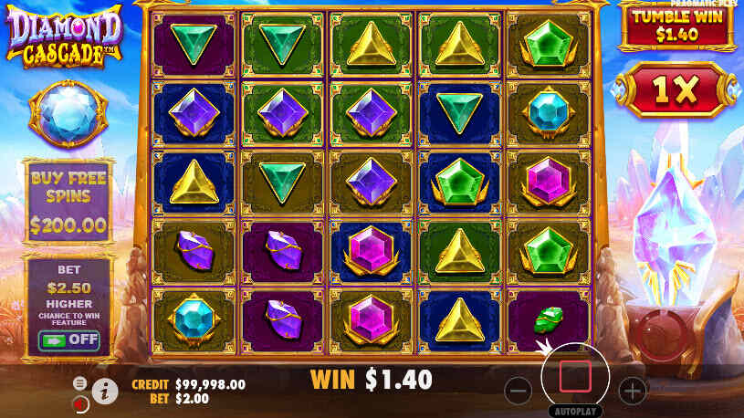 Diamond Cascade Slot gameplay