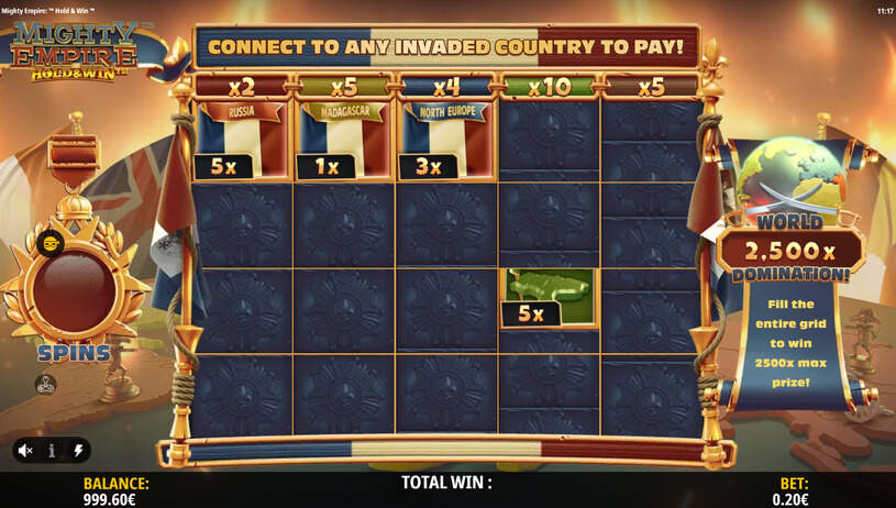 Mighty Empire Hold and Win Slot Bonus Game