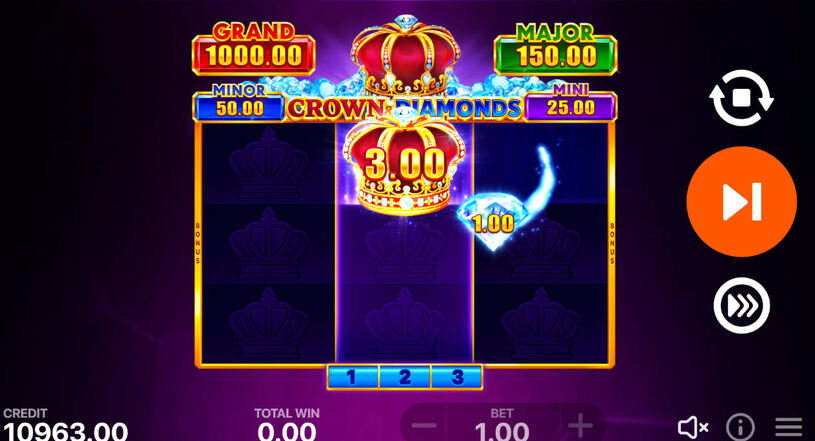Crown and Diamonds Hold and Win Slot Bonus Game