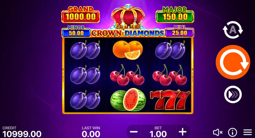 Crown and Diamonds Hold and Win Slot gameplay