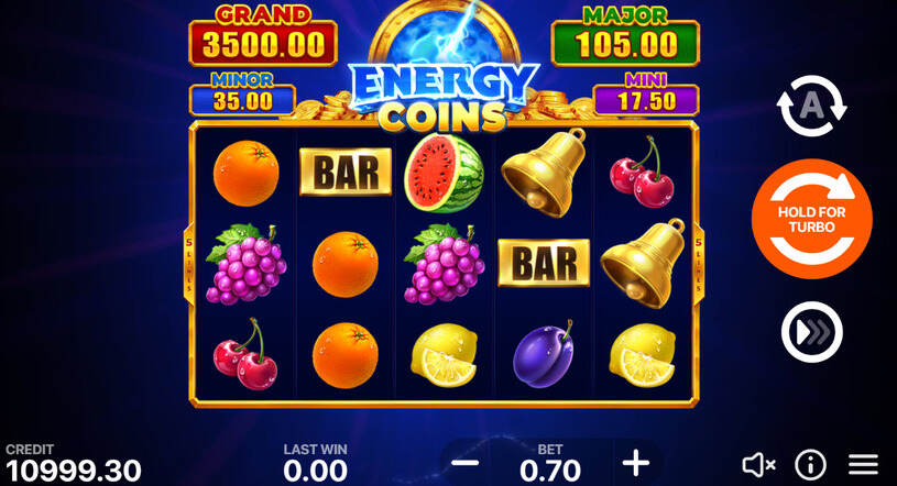 Energy Coins Hold and Win Slot gameplay