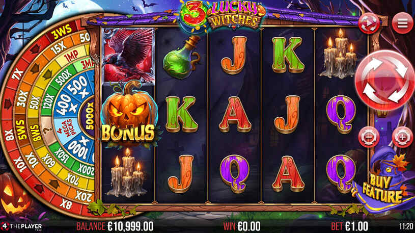 3 Lucky Witches Slot gameplay