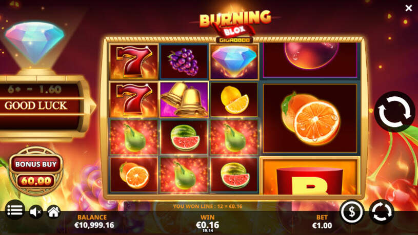 Burning Blox Gigablox Slot gameplay