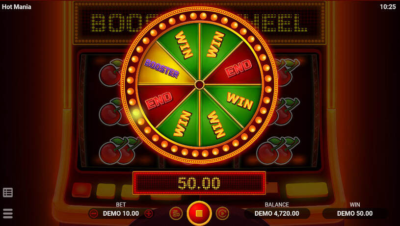 Hot Mania Slot Bonus Wheel
