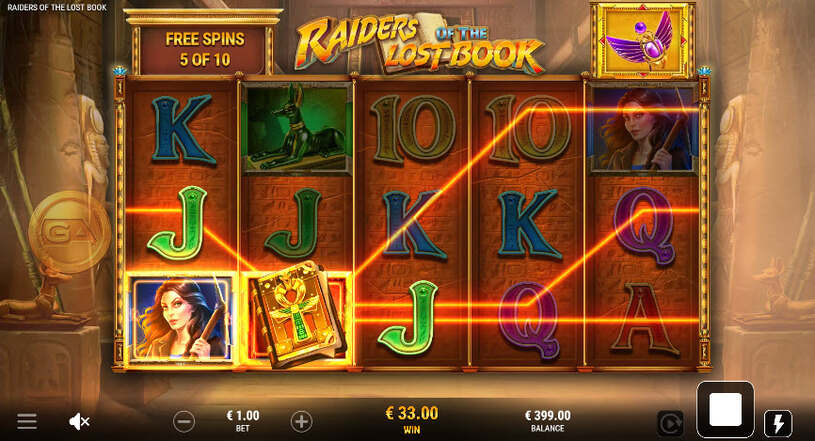 Raiders of the Lost Book Slot Free Spins