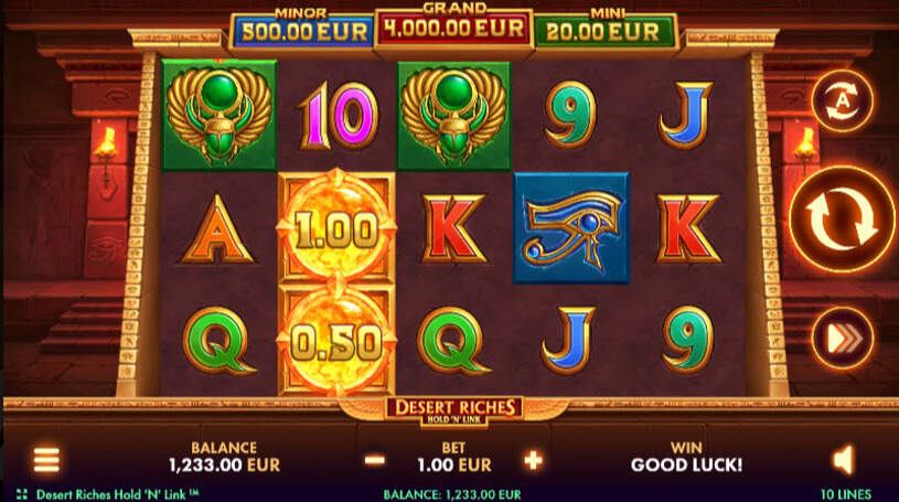 Desert Riches Hold ‘N’ Link Slot gameplay