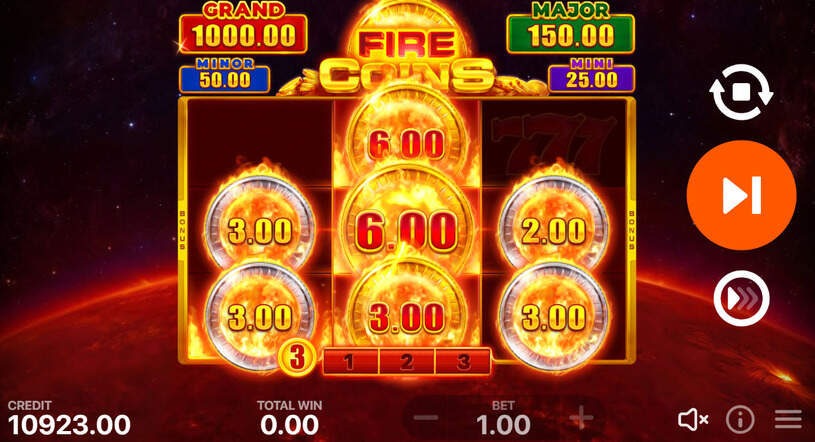 Fire Coins Hold and Win Slot Bonus Game
