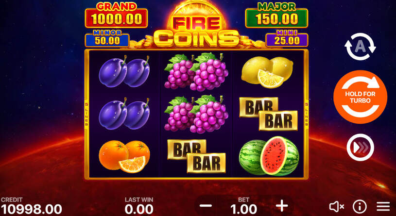 Fire Coins Hold and Win Slot gameplay