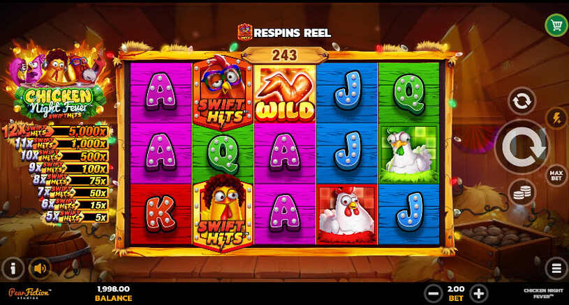 Chicken Night Fever Slot gameplay
