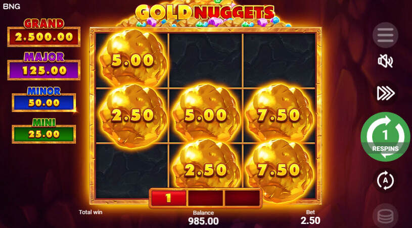 Gold Nuggets Slot Bonus Game