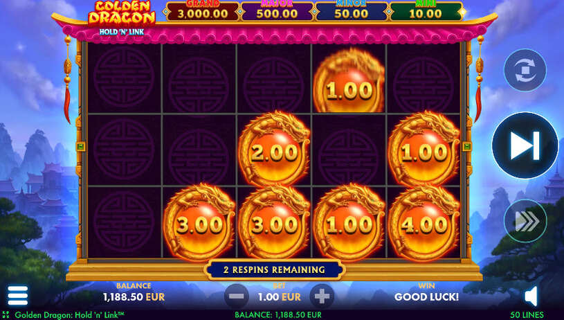 Golden Dragon Hold N Link Slot Bonus Game