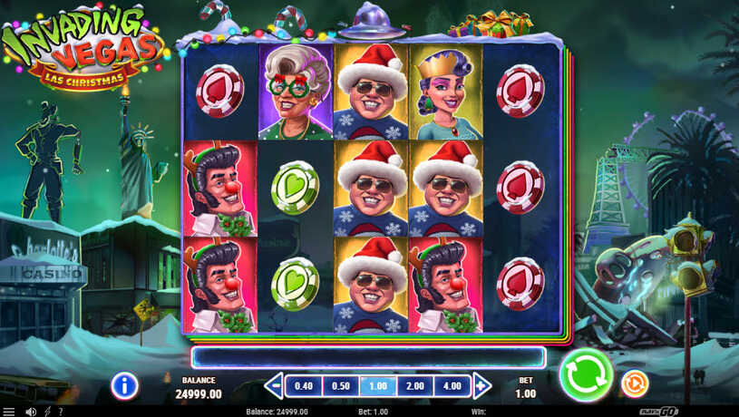 Invading Vegas Las Christmas Slot gameplay