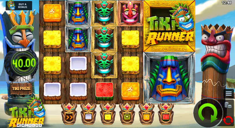 Tiki Runner Gigablox Slot gameplay