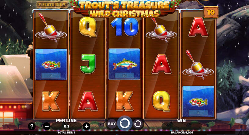 Trout's Treasure - Wild Christmas Slot gameplay