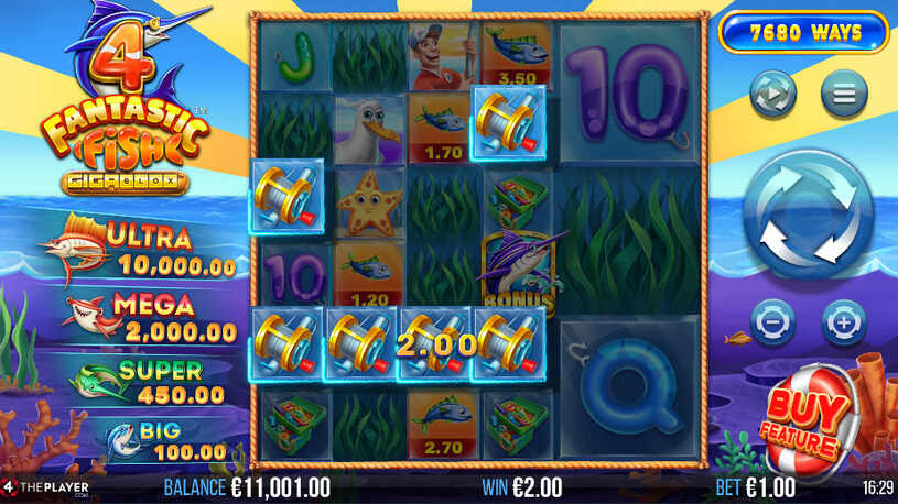 4 Fantastic Fish Gigablox Slot gameplay