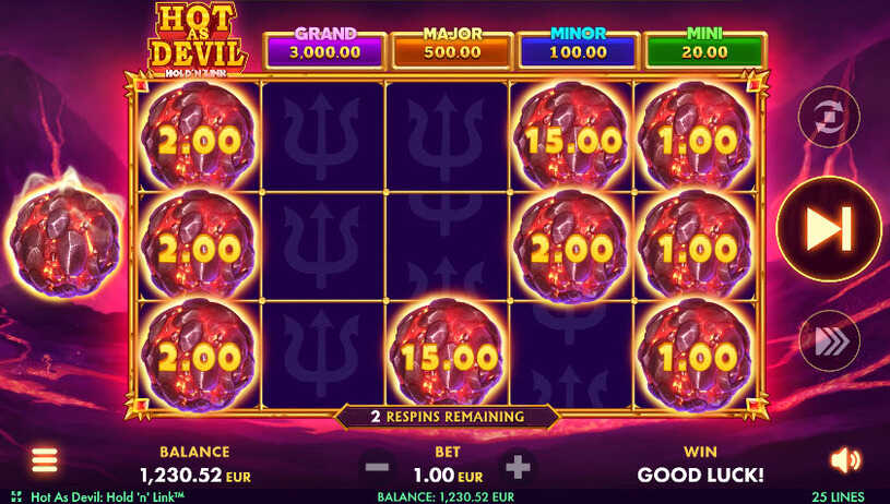 Hot As Devil Hold 'N' Link Slot Bonus Game