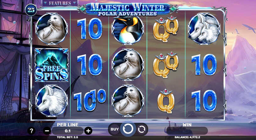 Majestic Winter - Polar Adventures Slot gameplay