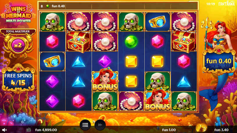 Wins of Mermaid Multipower Slot Free Spins