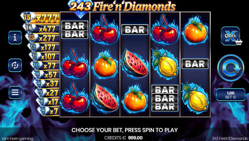 243 Fire’n’Diamonds Slot gameplay