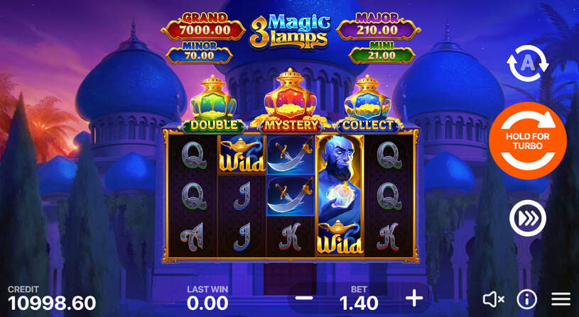 3 Magic Lamps Hold and Win Slot gameplay