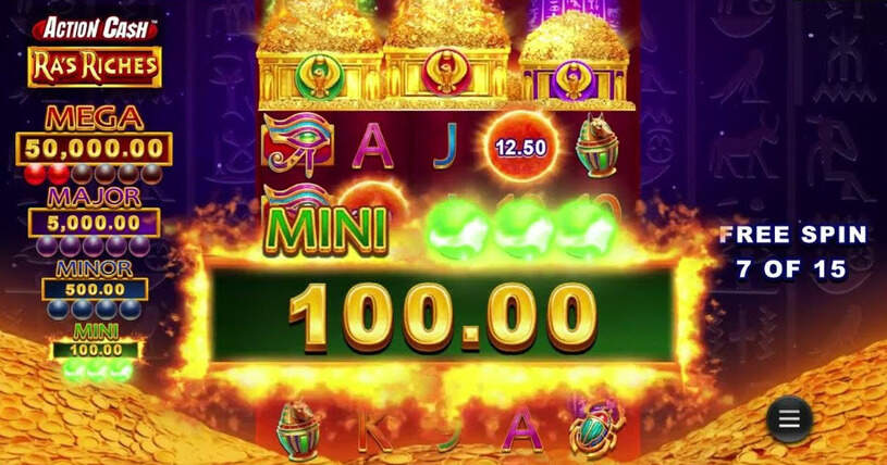 Action Cash Ra's Riches Slot Free Spins