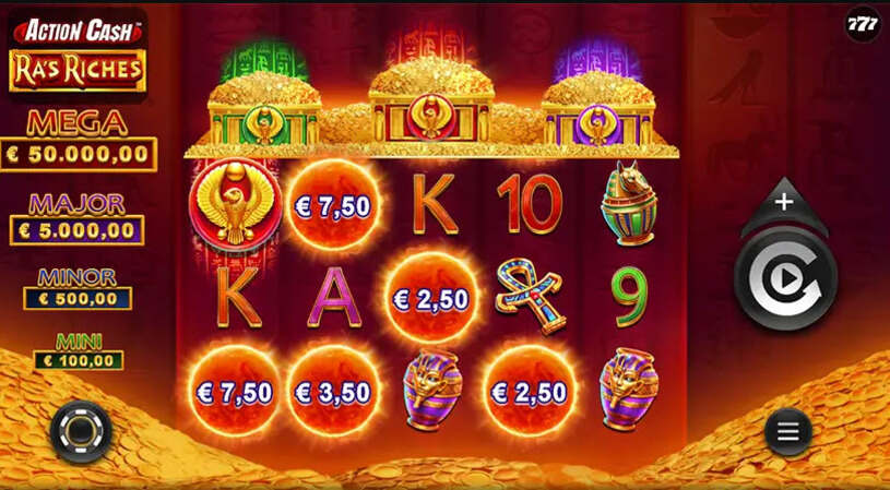 Action Cash Ra's Riches Slot gameplay