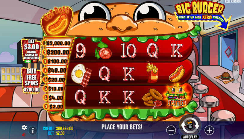 Big Burger Load it up with Extra Cheese Slot gameplay