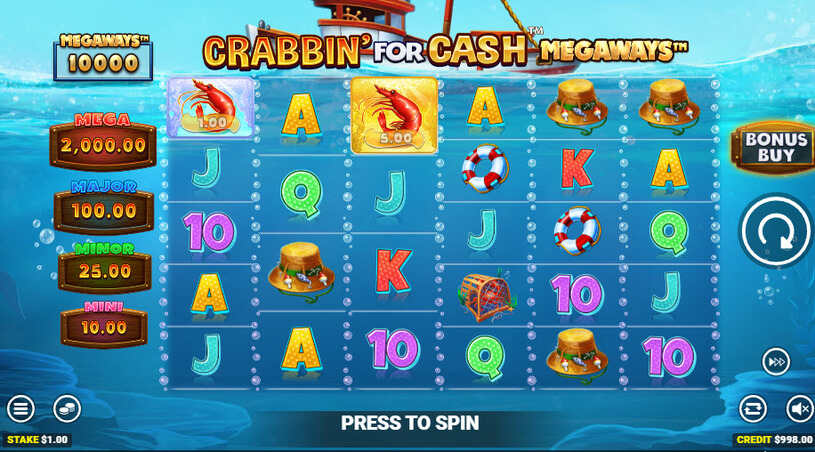 Crabbin’ For Cash Megaways Slot gameplay