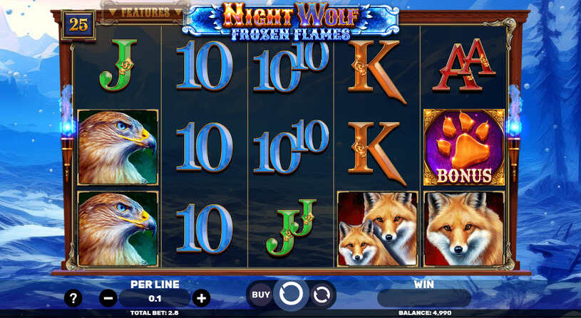 Night Wolf - Frozen Flames Slot gameplay
