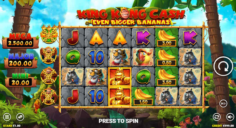 King Kong Cash Even Bigger Bananas Slot gameplay