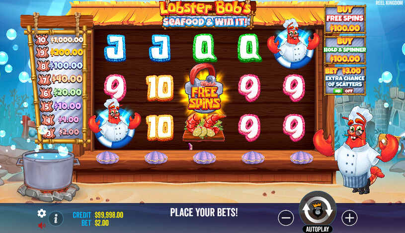 Lobster Bob’s Sea Food and Win It Slot gameplay